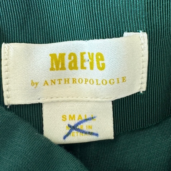 Maeve Anthropologie Adrienne Twist-back Velvet Midi Dress in Green, Size S - Picture 6 of 9